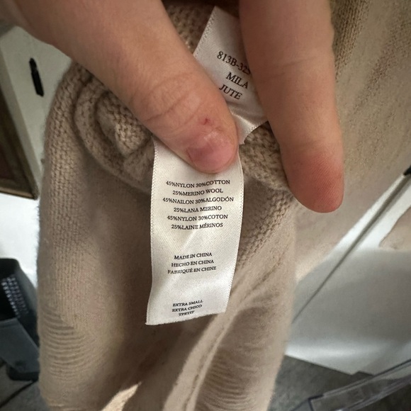 Rails Mila Tie Waist Beige Knit Turtleneck Sweater Dress Size XS - Picture 4 of 4